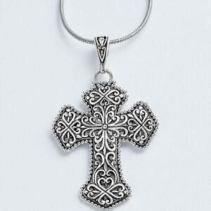 Handmade Sterling Silver Cross Pendant without Chain 5.74 Grams